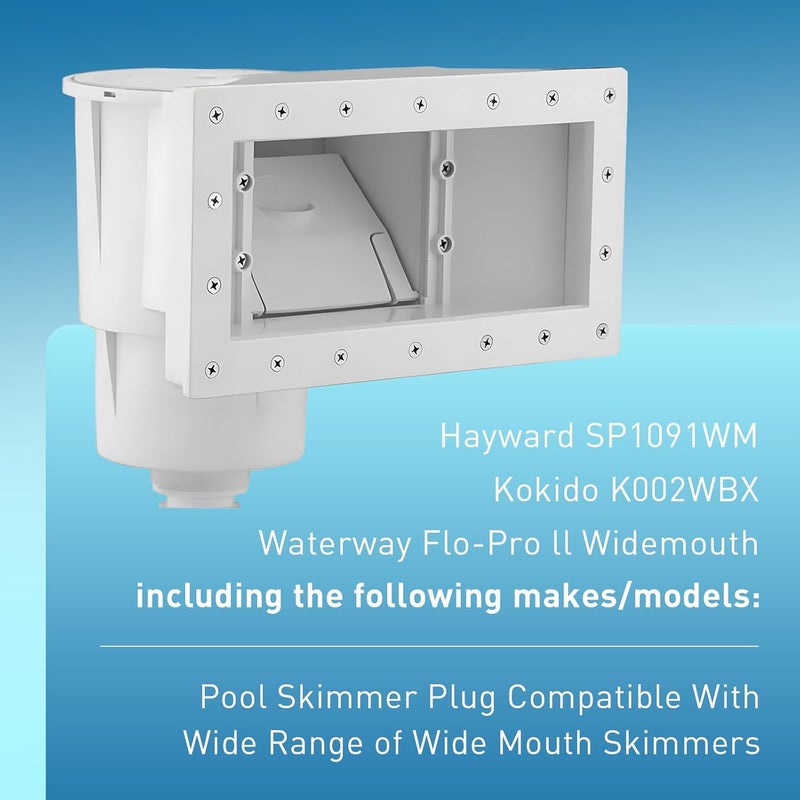 ArrogantF Above Ground Swimming Pool Wide Mouth Skimmer Plug Fits for Hayward SP1091WM,11 1/2 x 4 7/8 Skimmer Plug Fits Various Widemouth Above Ground Skimmers Parts#AGWM-H2 - Image 3
